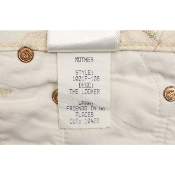 Mother Women's The Looker Friends In High Places Printed Beige Sz 26 - Picture 11 of 13